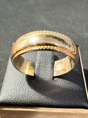 Men’s Estate 14k YG 7mm Milgrain Edge Comfort Fit Wedding Band 9.5g Sz 11.5
